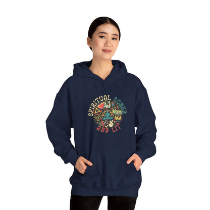 Spiritual Sober and Lit Unisex Heavy Blend™ Hooded Sweatshirt